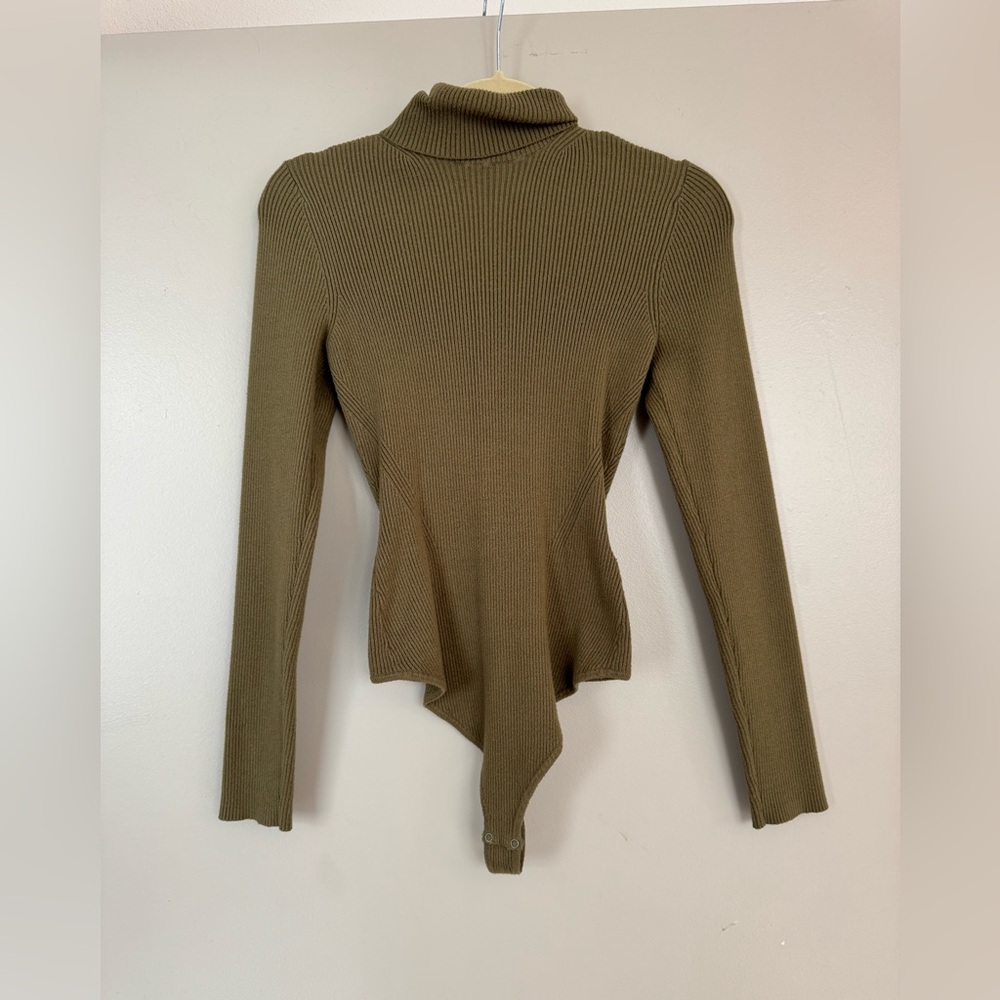 Abercrombie & Fitch Green Ribbed Bodysuit